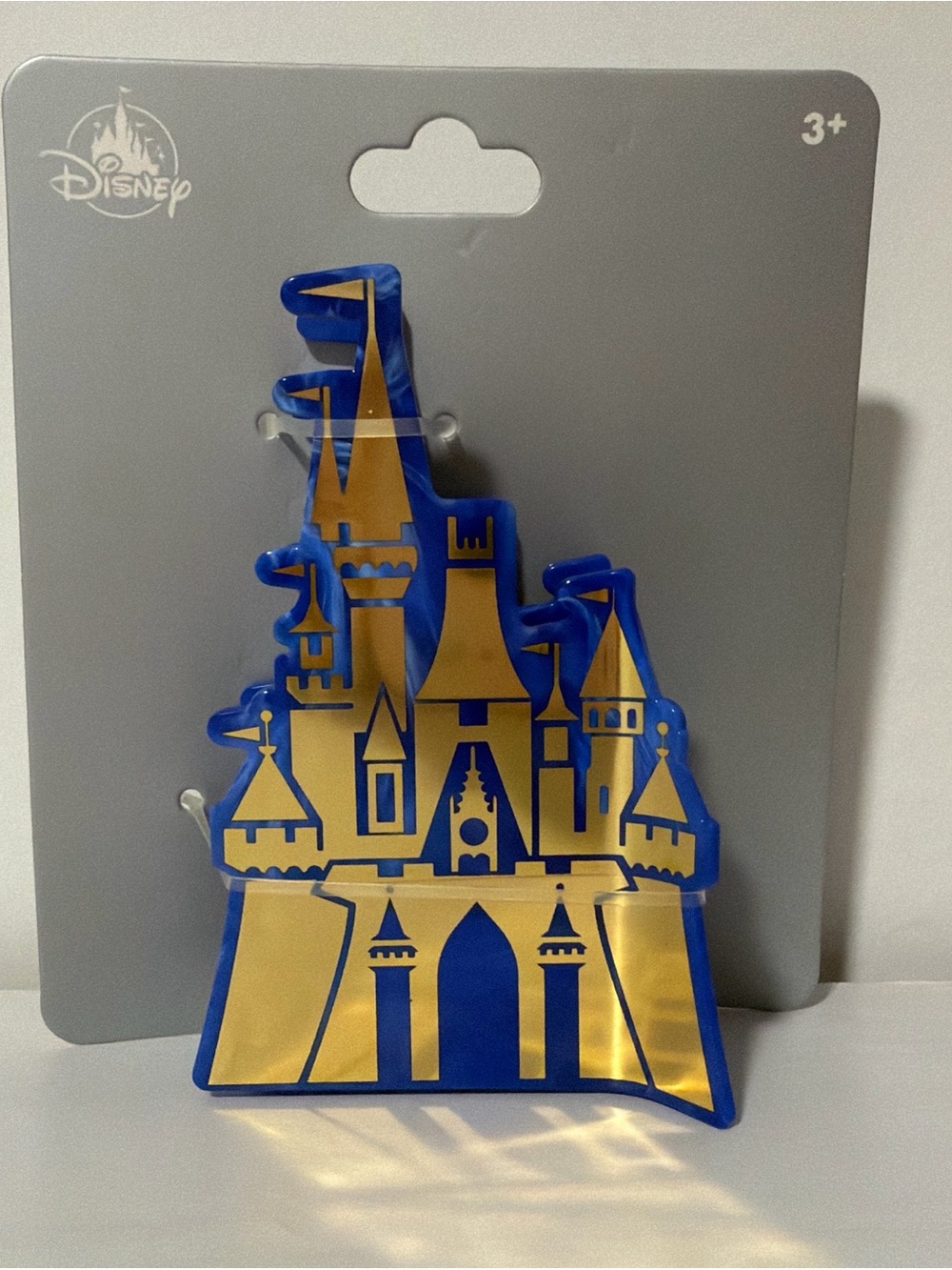 Disney Parks Cinderella Castle Marble Blue Gold Hair Claw Clip NEW